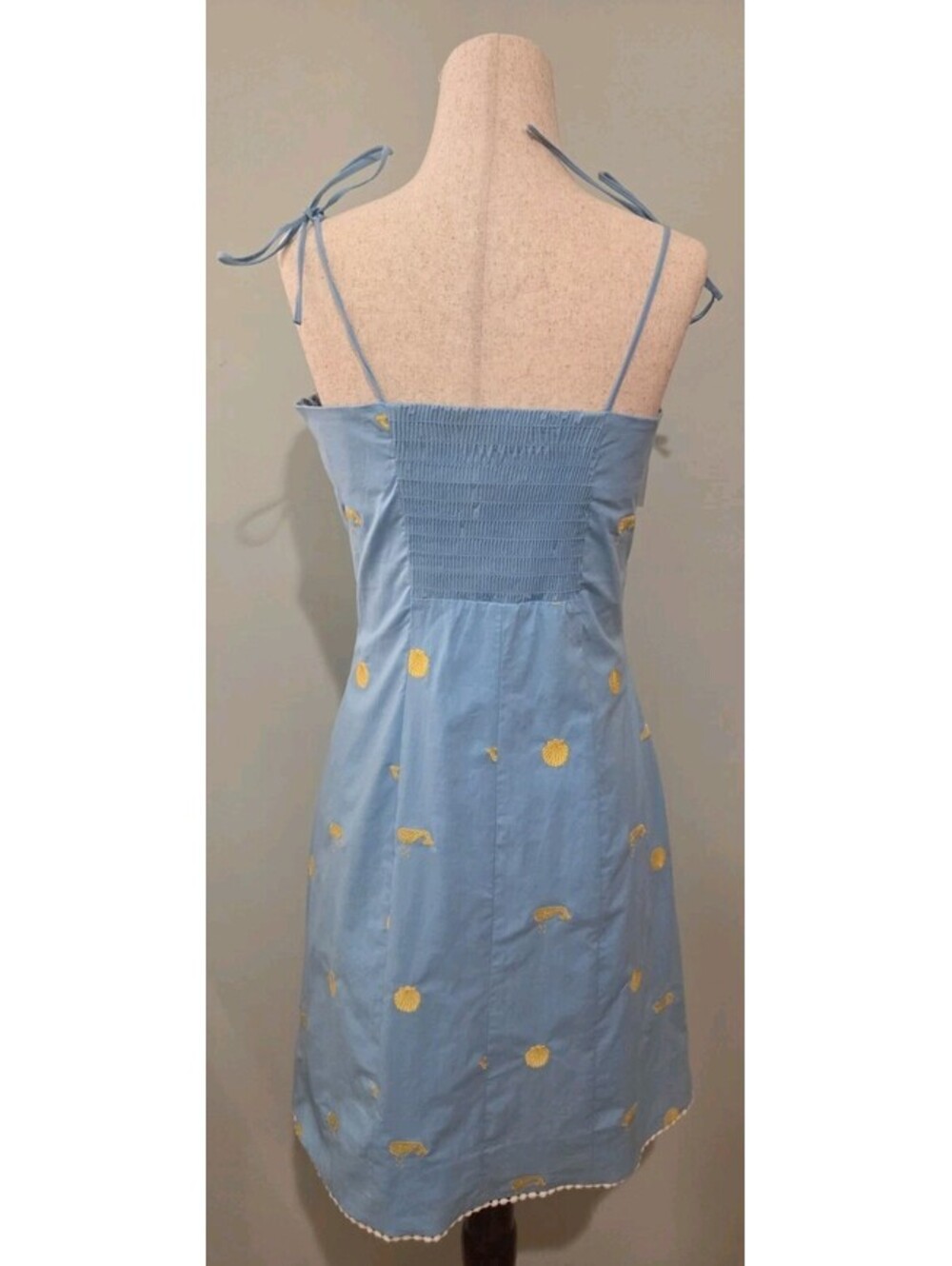 Lilly Pulitzer Sz 8 Lily Pad Cape Cod Blue Cocktail Dress Yellow Whale Vintage - Picture 5 of 10